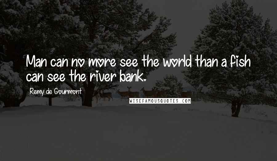 Remy De Gourmont Quotes: Man can no more see the world than a fish can see the river bank.