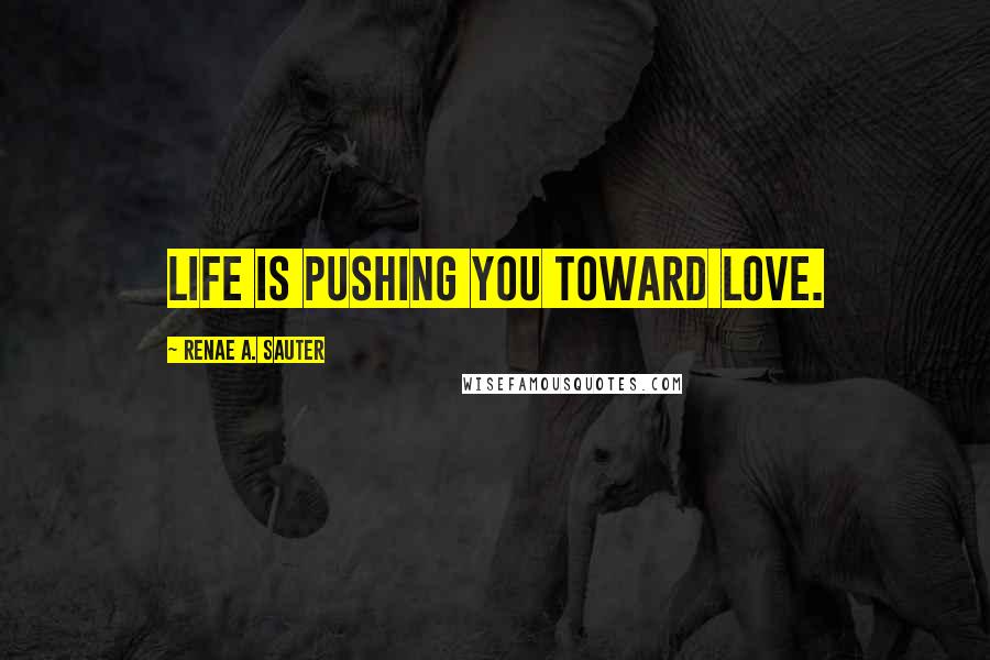 Renae A. Sauter Quotes: Life is pushing you toward love.