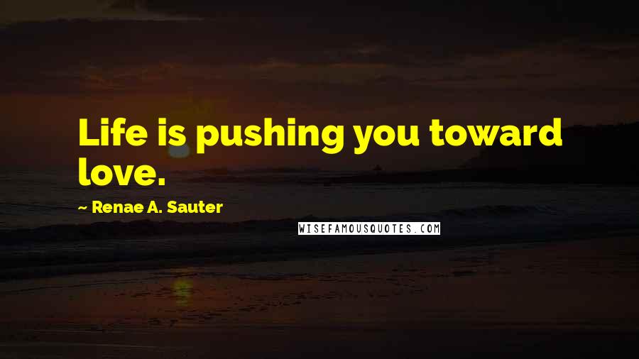 Renae A. Sauter Quotes: Life is pushing you toward love.