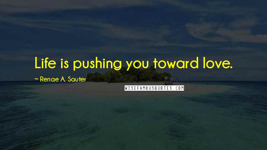 Renae A. Sauter Quotes: Life is pushing you toward love.