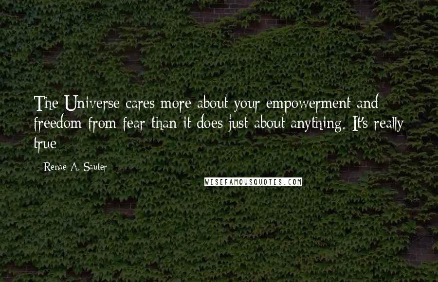 Renae A. Sauter Quotes: The Universe cares more about your empowerment and freedom from fear than it does just about anything. It's really true