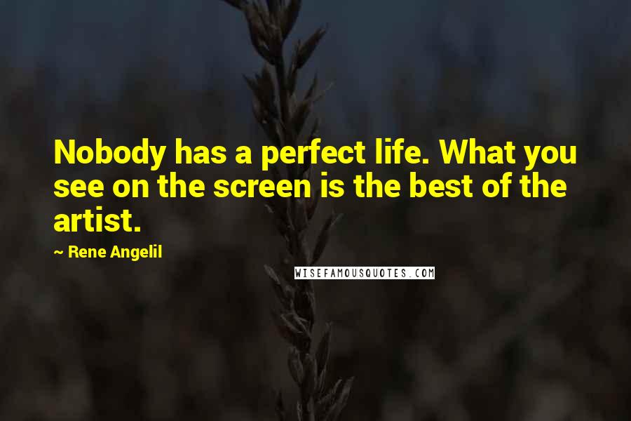 Rene Angelil Quotes: Nobody has a perfect life. What you see on the screen is the best of the artist.