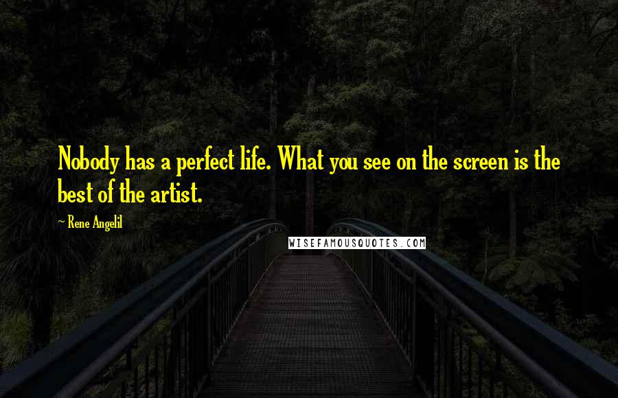 Rene Angelil Quotes: Nobody has a perfect life. What you see on the screen is the best of the artist.