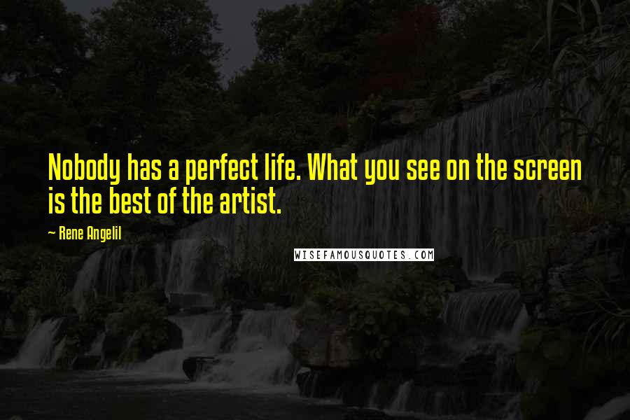 Rene Angelil Quotes: Nobody has a perfect life. What you see on the screen is the best of the artist.