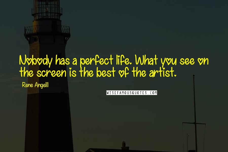 Rene Angelil Quotes: Nobody has a perfect life. What you see on the screen is the best of the artist.