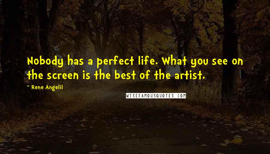 Rene Angelil Quotes: Nobody has a perfect life. What you see on the screen is the best of the artist.