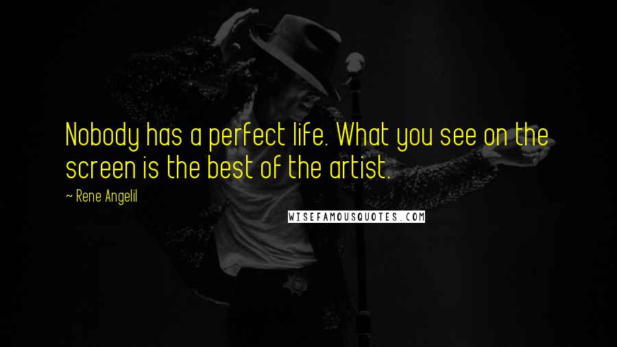 Rene Angelil Quotes: Nobody has a perfect life. What you see on the screen is the best of the artist.