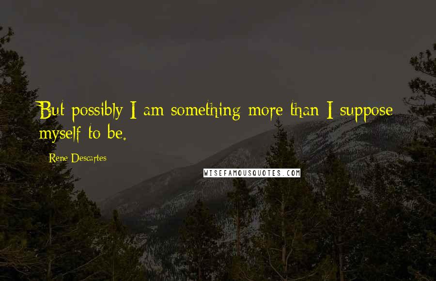 Rene Descartes Quotes: But possibly I am something more than I suppose myself to be.