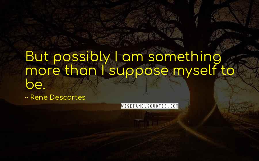 Rene Descartes Quotes: But possibly I am something more than I suppose myself to be.