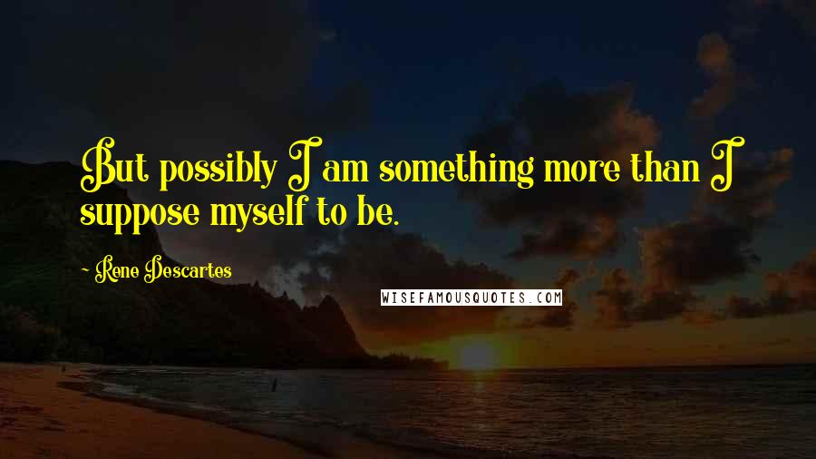 Rene Descartes Quotes: But possibly I am something more than I suppose myself to be.
