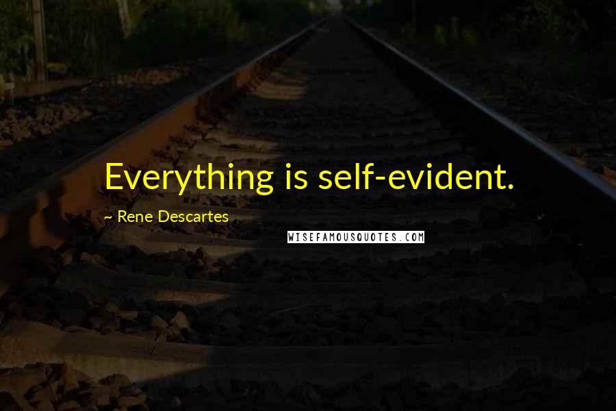 Rene Descartes Quotes: Everything is self-evident.