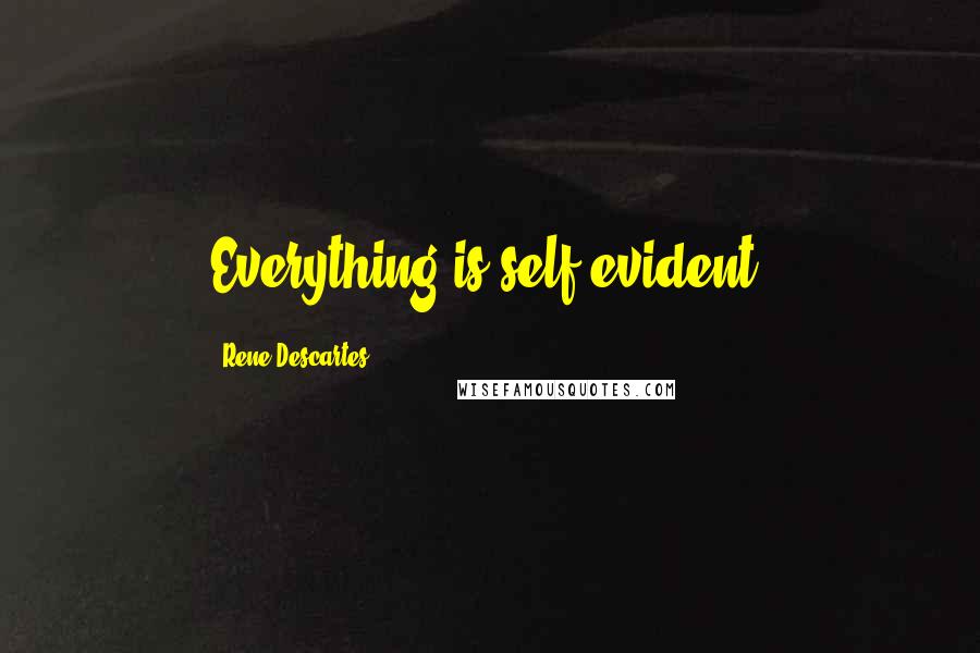 Rene Descartes Quotes: Everything is self-evident.