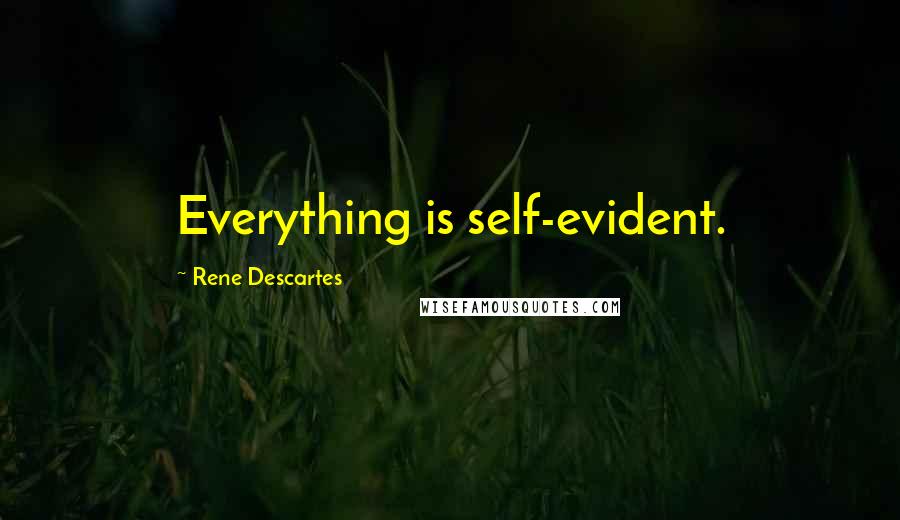 Rene Descartes Quotes: Everything is self-evident.