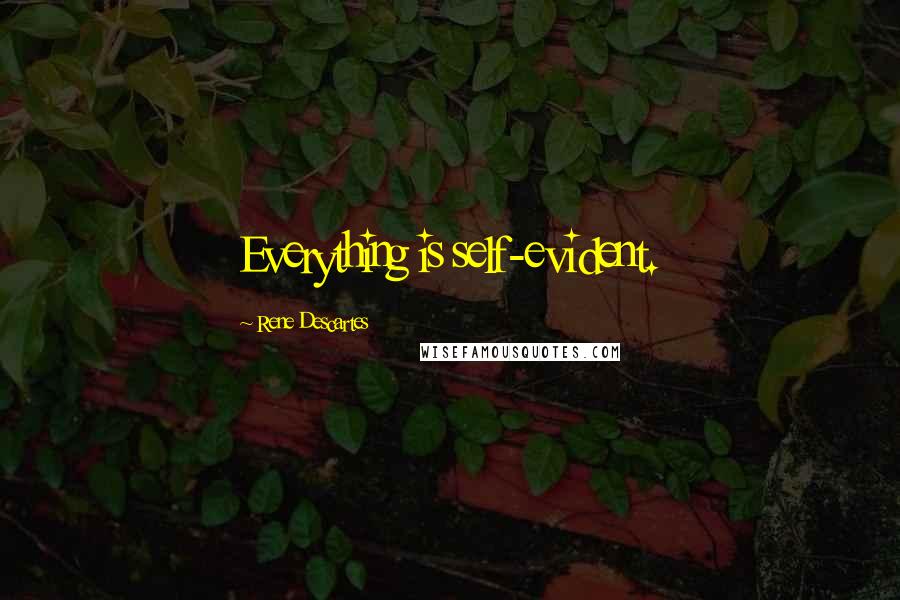 Rene Descartes Quotes: Everything is self-evident.