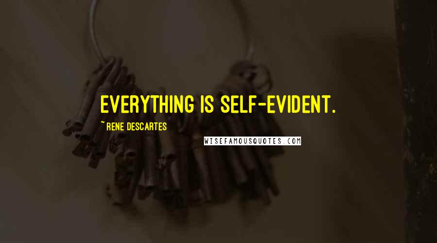 Rene Descartes Quotes: Everything is self-evident.