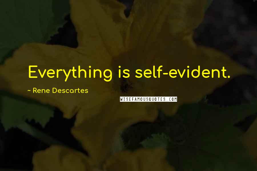 Rene Descartes Quotes: Everything is self-evident.
