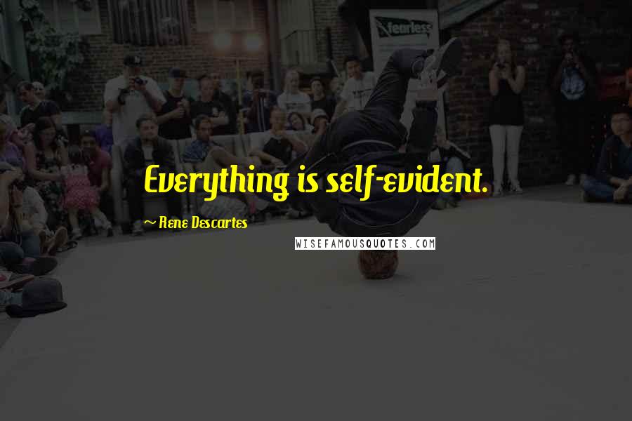Rene Descartes Quotes: Everything is self-evident.