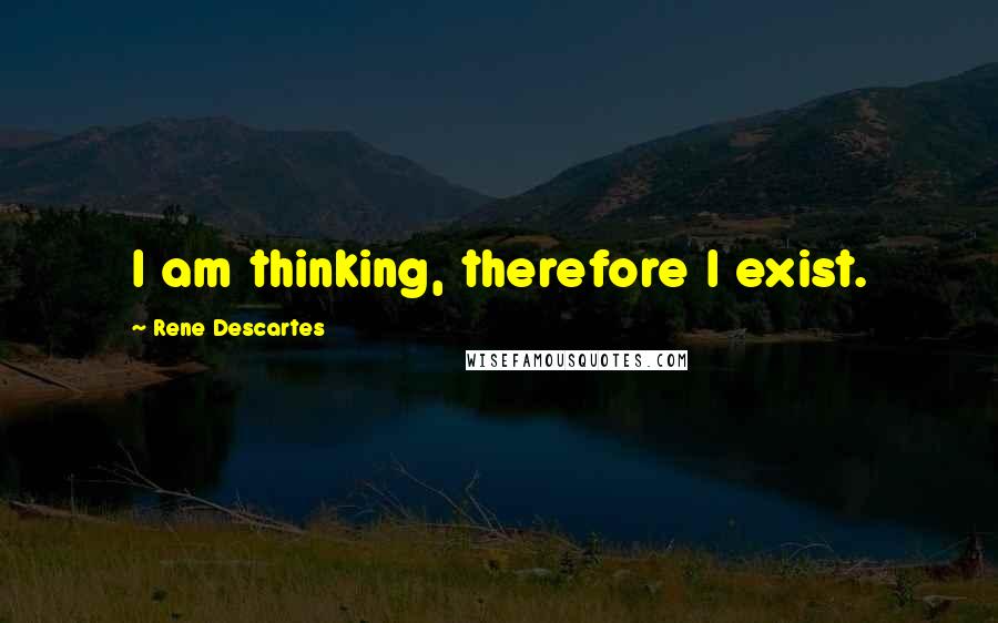 Rene Descartes Quotes: I am thinking, therefore I exist.