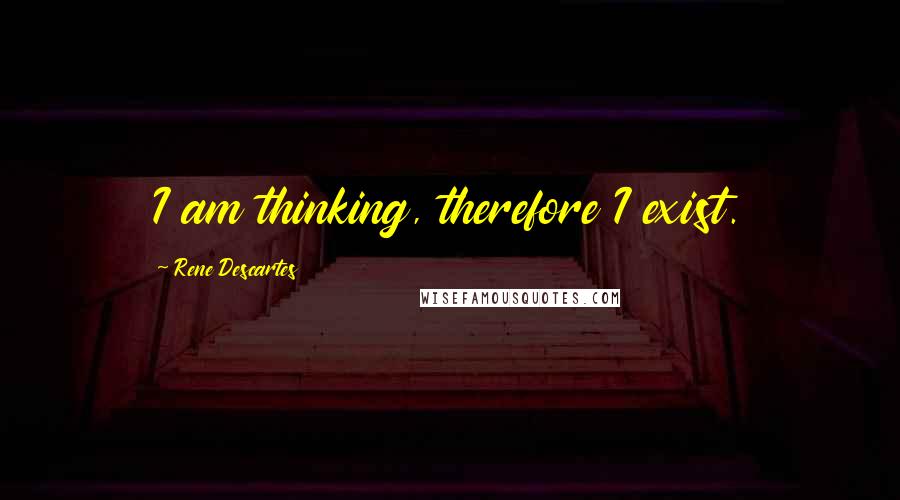 Rene Descartes Quotes: I am thinking, therefore I exist.