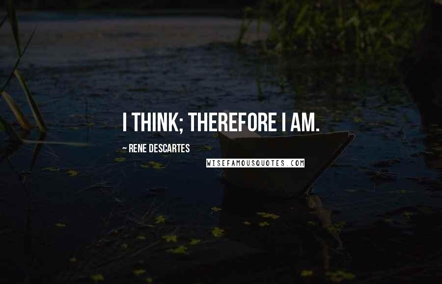 Rene Descartes Quotes: I think; therefore I am.