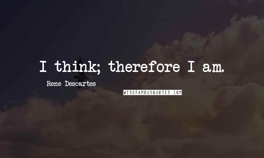 Rene Descartes Quotes: I think; therefore I am.