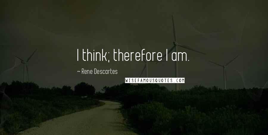Rene Descartes Quotes: I think; therefore I am.