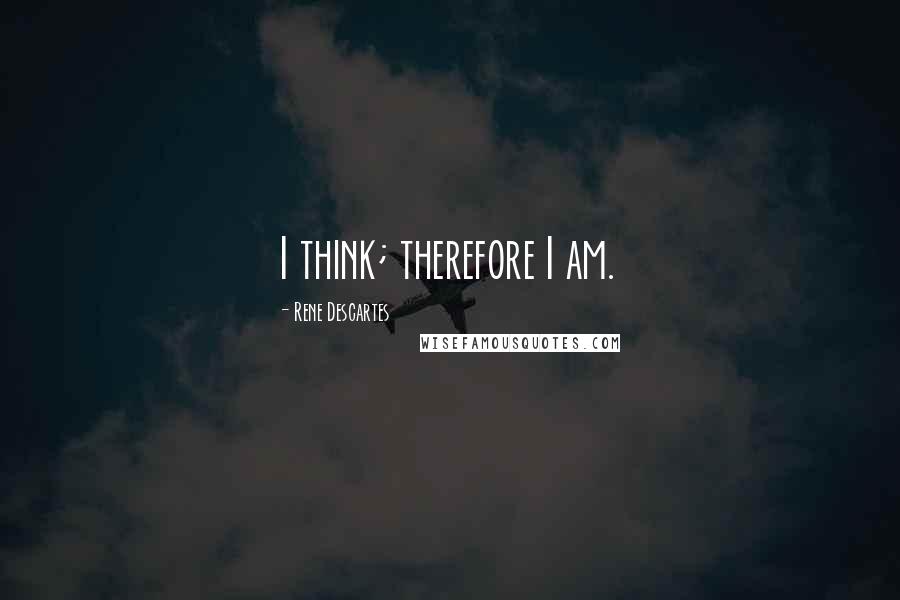 Rene Descartes Quotes: I think; therefore I am.