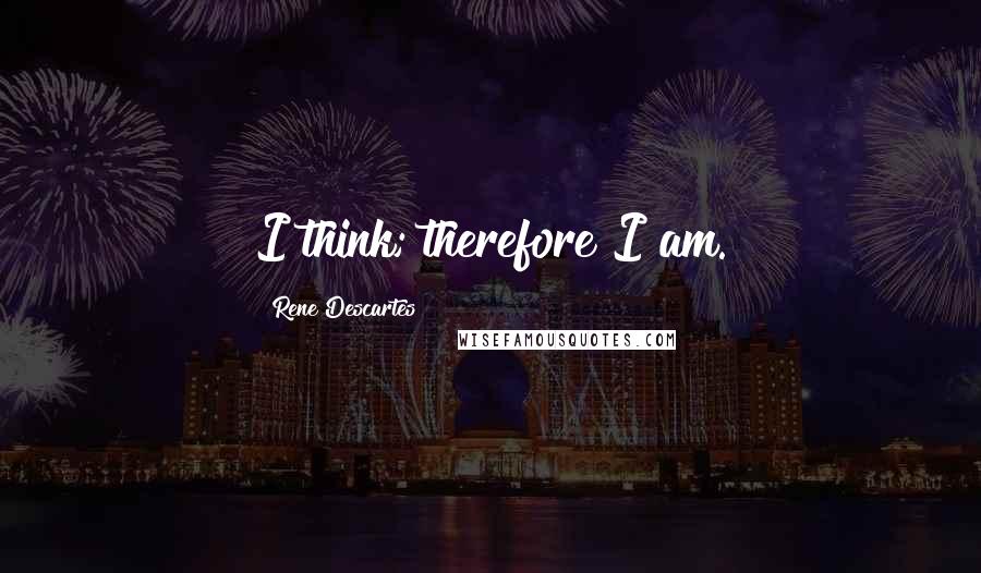 Rene Descartes Quotes: I think; therefore I am.
