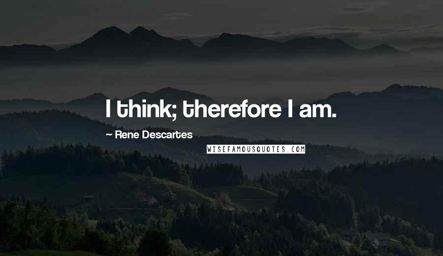 Rene Descartes Quotes: I think; therefore I am.