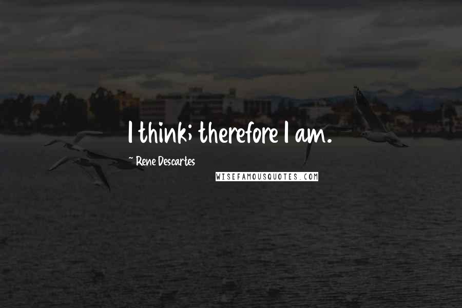 Rene Descartes Quotes: I think; therefore I am.