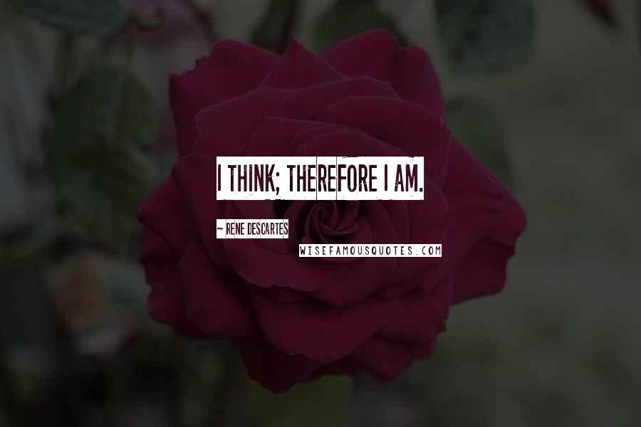 Rene Descartes Quotes: I think; therefore I am.