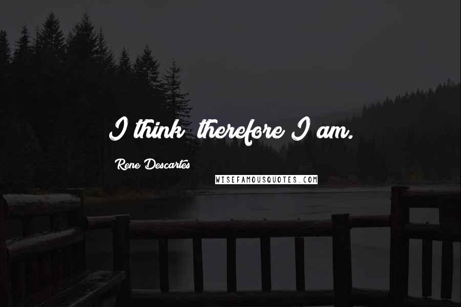 Rene Descartes Quotes: I think; therefore I am.