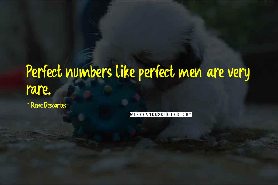 Rene Descartes Quotes: Perfect numbers like perfect men are very rare.