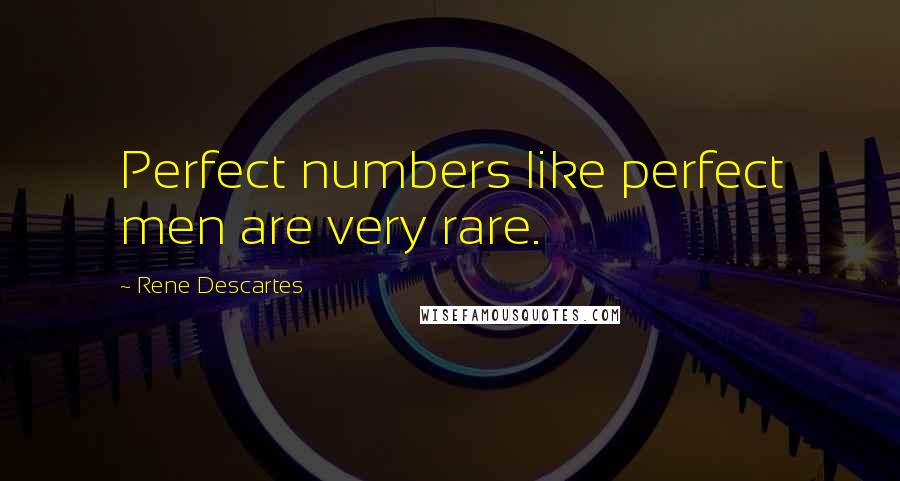 Rene Descartes Quotes: Perfect numbers like perfect men are very rare.