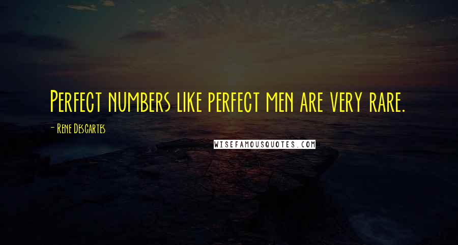 Rene Descartes Quotes: Perfect numbers like perfect men are very rare.