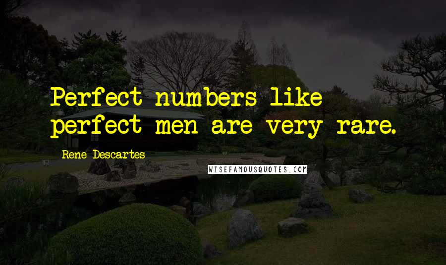 Rene Descartes Quotes: Perfect numbers like perfect men are very rare.