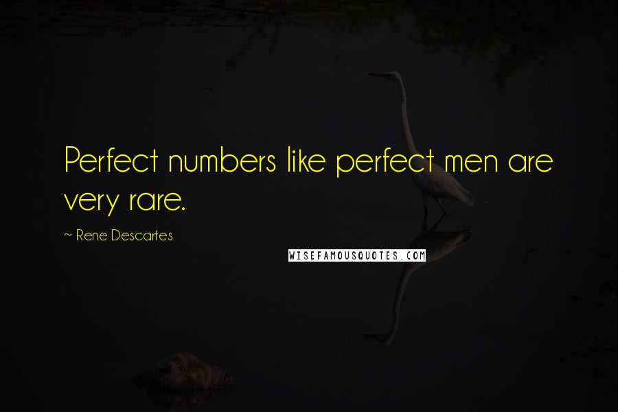 Rene Descartes Quotes: Perfect numbers like perfect men are very rare.