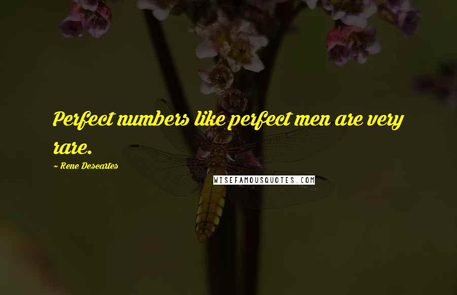 Rene Descartes Quotes: Perfect numbers like perfect men are very rare.