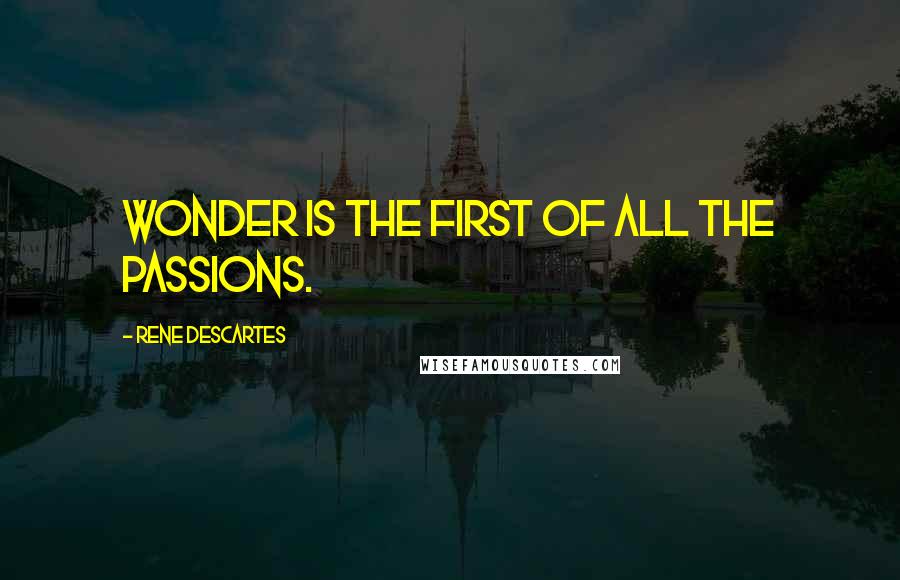Rene Descartes Quotes: Wonder is the first of all the passions.