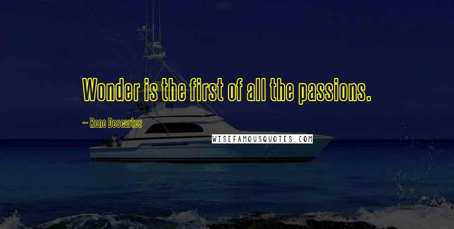 Rene Descartes Quotes: Wonder is the first of all the passions.