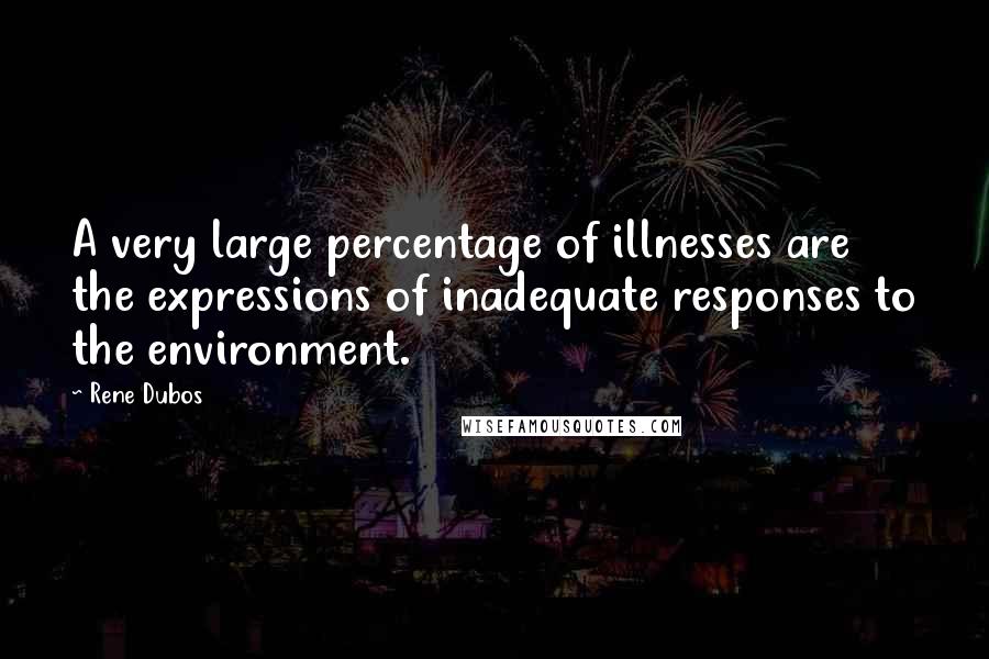 Rene Dubos Quotes: A very large percentage of illnesses are the expressions of inadequate responses to the environment.