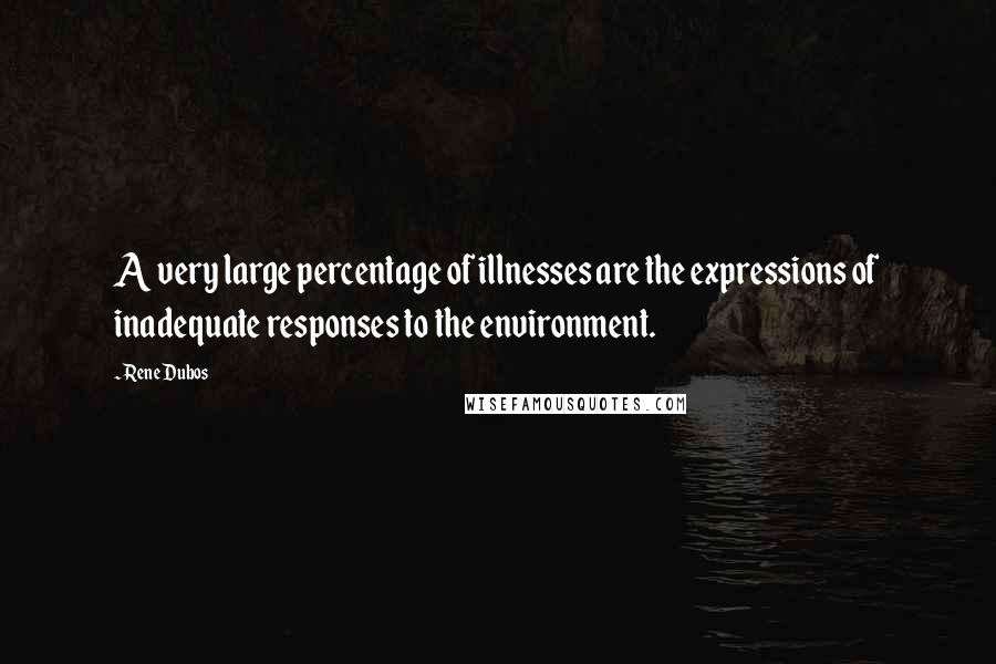 Rene Dubos Quotes: A very large percentage of illnesses are the expressions of inadequate responses to the environment.