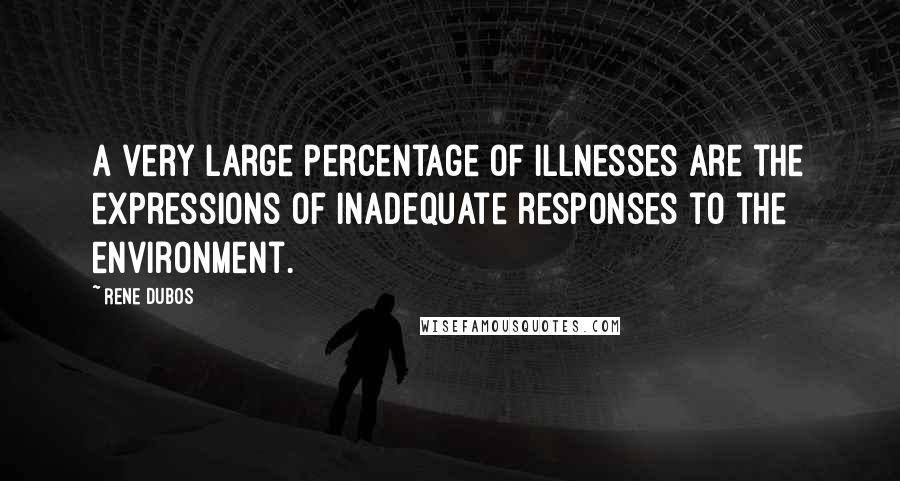 Rene Dubos Quotes: A very large percentage of illnesses are the expressions of inadequate responses to the environment.