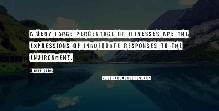 Rene Dubos Quotes: A very large percentage of illnesses are the expressions of inadequate responses to the environment.