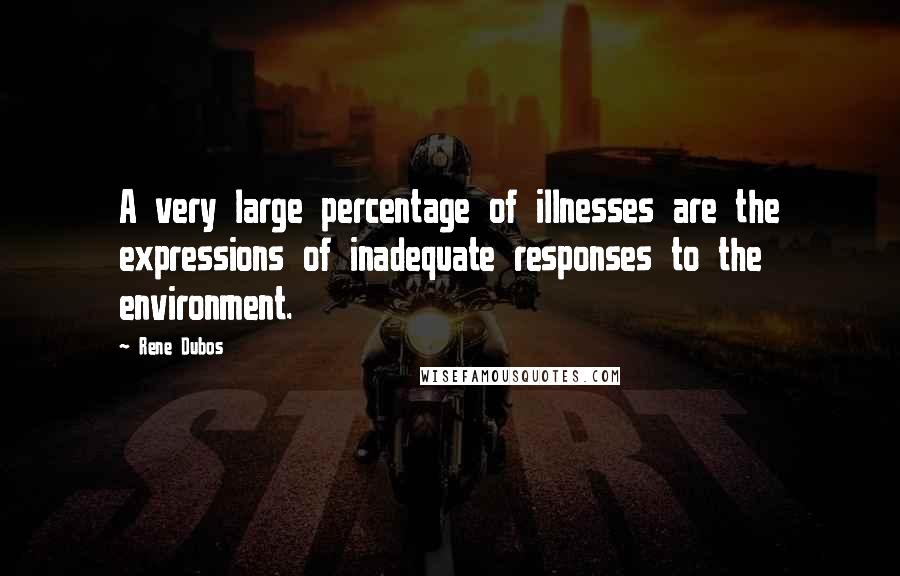 Rene Dubos Quotes: A very large percentage of illnesses are the expressions of inadequate responses to the environment.