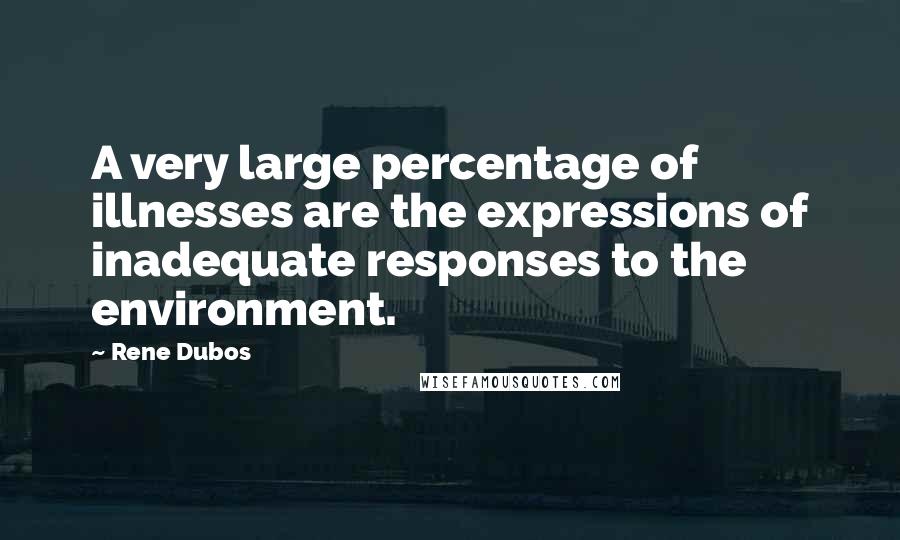 Rene Dubos Quotes: A very large percentage of illnesses are the expressions of inadequate responses to the environment.