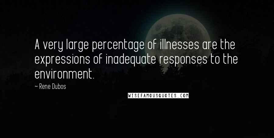 Rene Dubos Quotes: A very large percentage of illnesses are the expressions of inadequate responses to the environment.