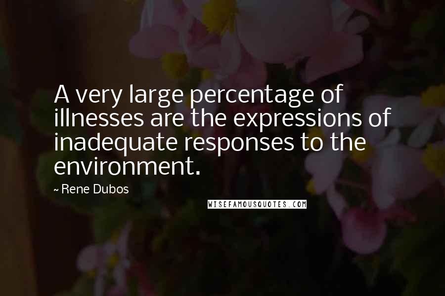 Rene Dubos Quotes: A very large percentage of illnesses are the expressions of inadequate responses to the environment.