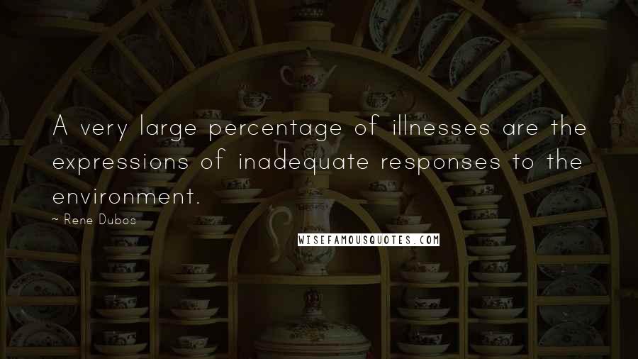 Rene Dubos Quotes: A very large percentage of illnesses are the expressions of inadequate responses to the environment.