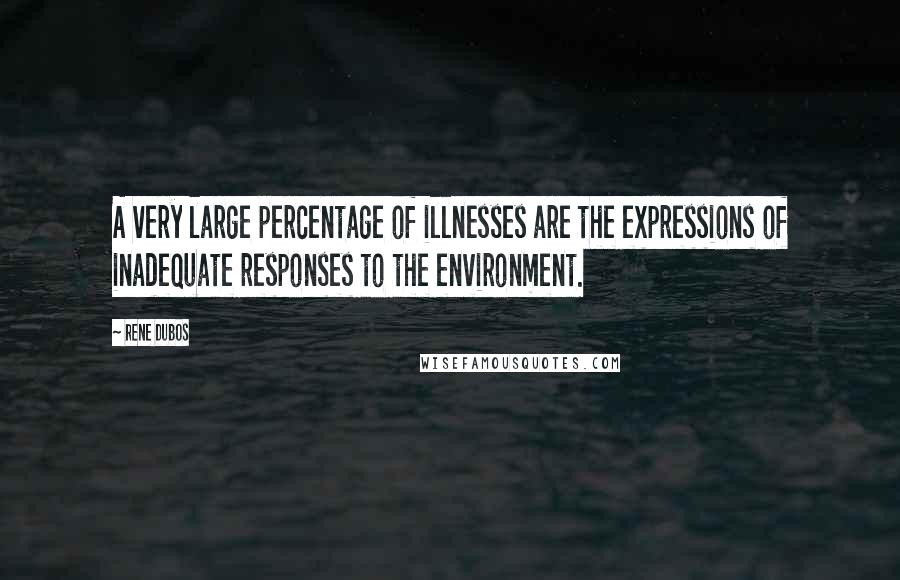 Rene Dubos Quotes: A very large percentage of illnesses are the expressions of inadequate responses to the environment.